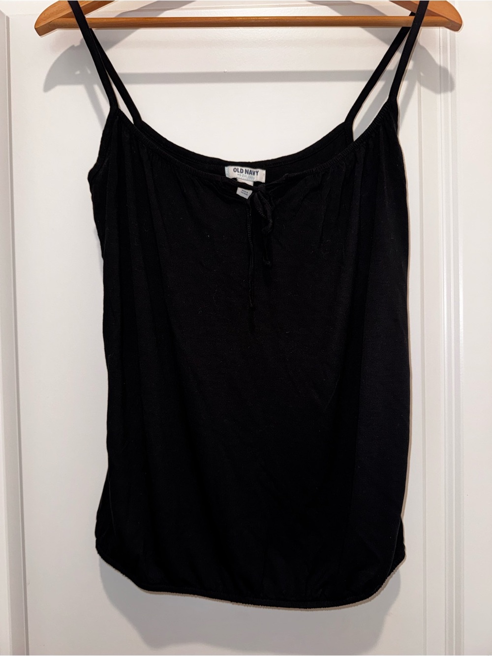 Old Navy Black Spaghetti Strap Cami with Tie Neck